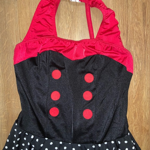 Dansco Dance Costume red and black polka dot dress Size large - Picture 2 of 7